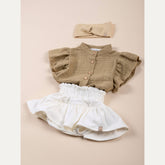 Lino Look girls' shirt - MUSTARD 270 -  | Bamboom