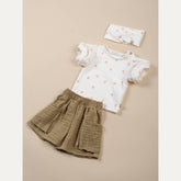 Girls' shorts with pockets - MUSTARD 270 -  | Bamboom