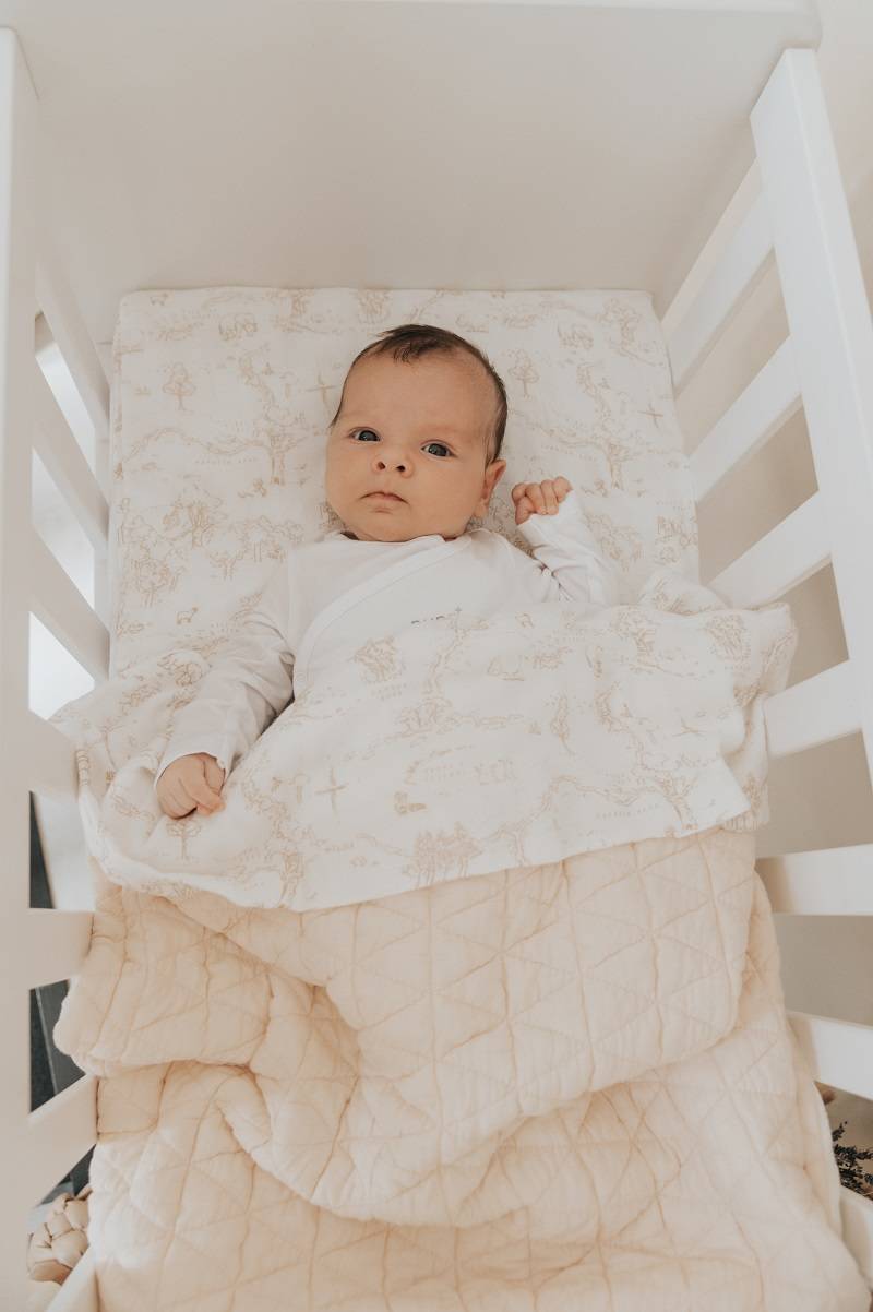 Decke Wrinkled Kinderbett, aus Bio-Bambus + Plüschfrottee – WATER PEACH 114 