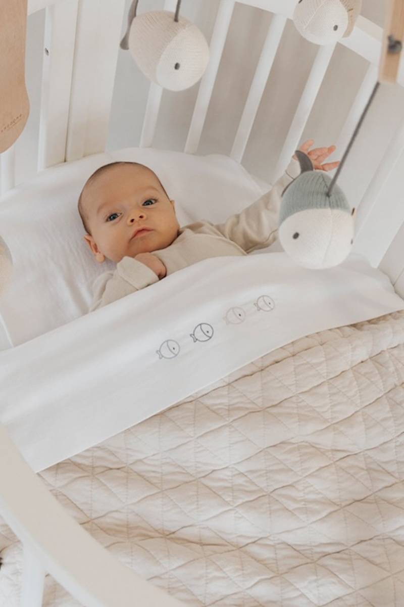 bambus babybett Decke Wrinkled Kinderbett, aus Bio-Bambus + Plüschfrottee – BIRCH SAND 419