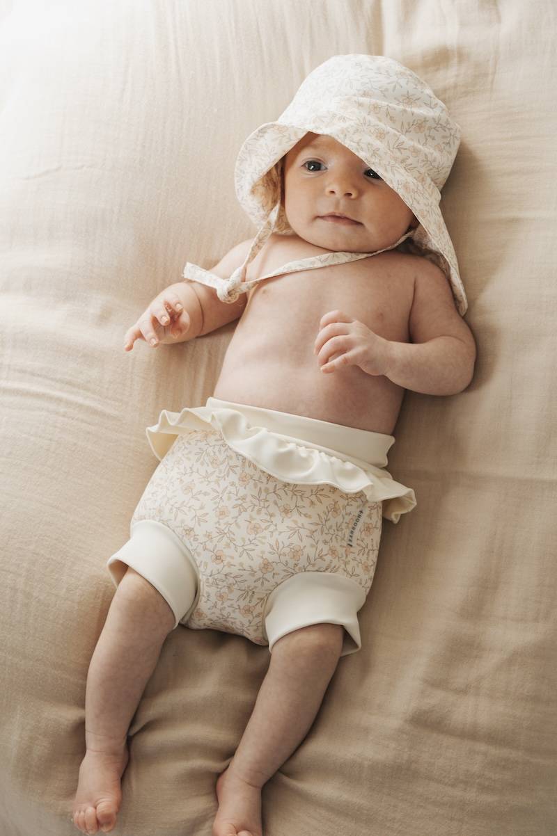 Costume pannolino in neoprene UV50+ FLOWER CREAM 244 โ Bamboom srl