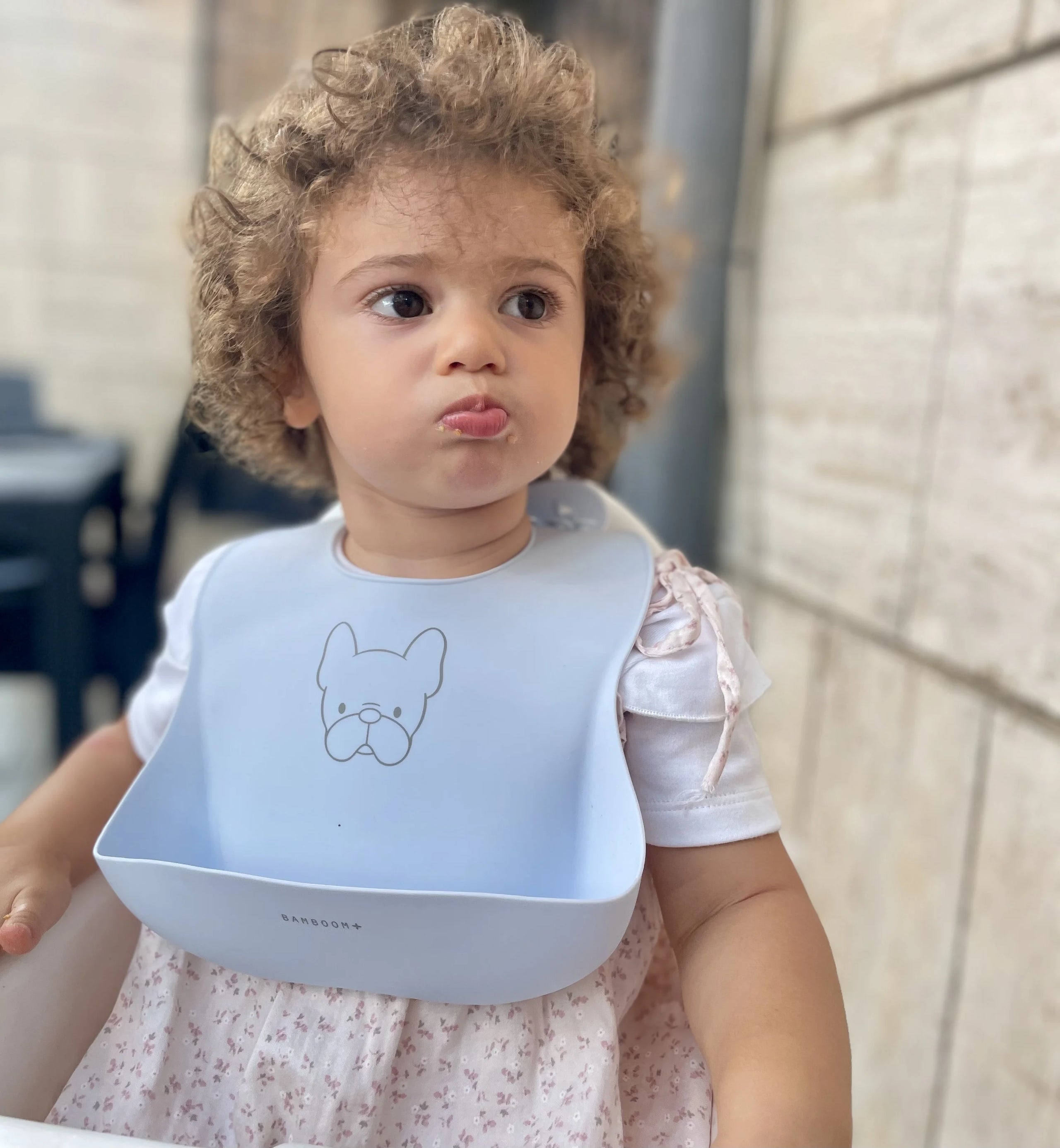 Bib in silicone - Azzurro