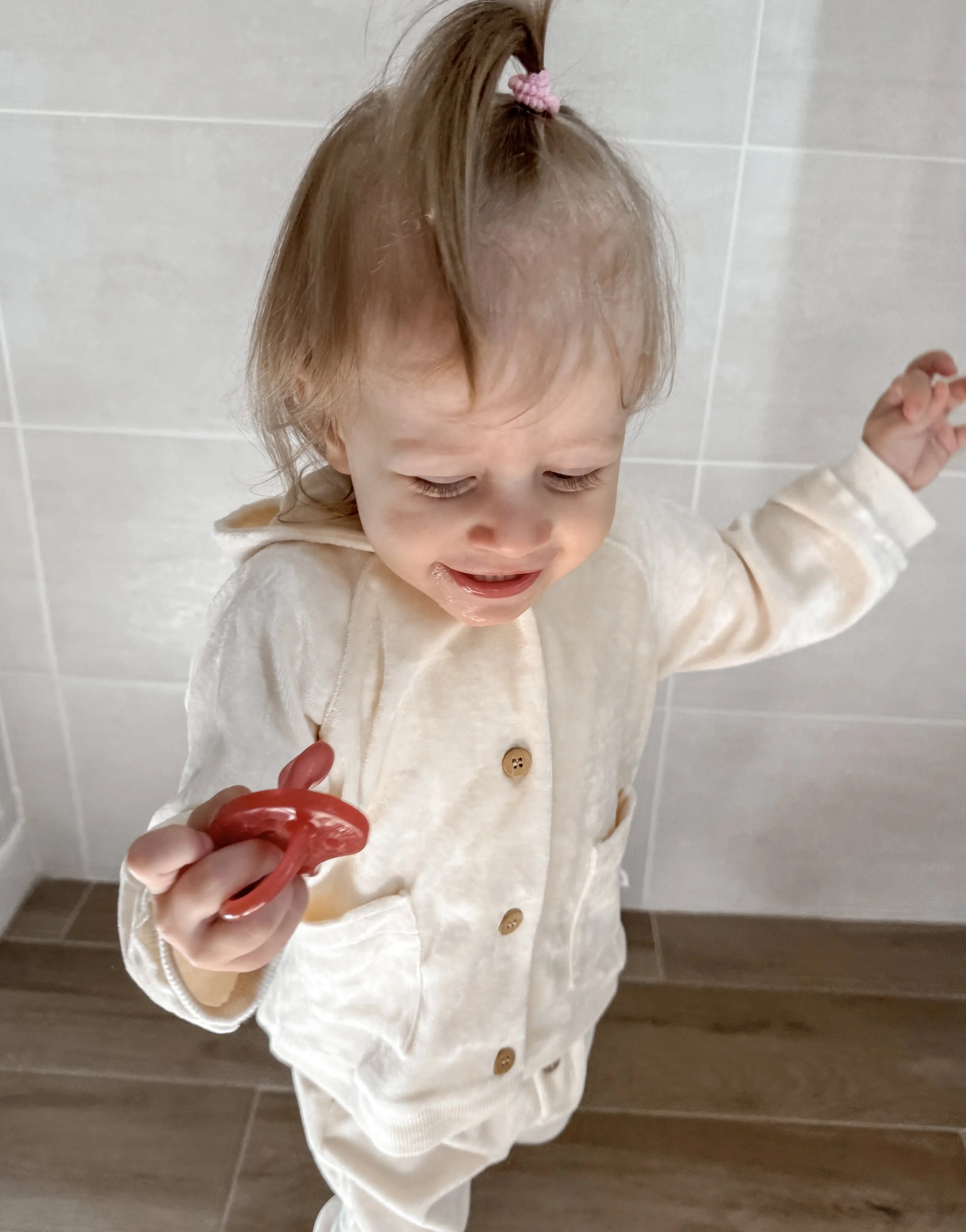 Cardigan con Orecchie in Velluto - Avorio 29