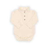 Body mit Polokragen und Rüschenverzierung – WARM WHITE 345 –  | Bamboom