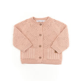 Ajour-Strickjacke für Mädchen – Rosa 04 –  | Bamboom