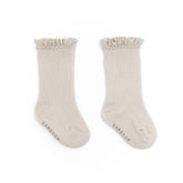 Chaussettes pour bébé avec dentelle en bambou - OYSTER GREY 112 -  | Bamboom