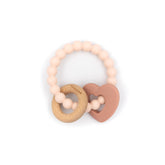 Massage-gencives en bois et silicone en forme de cœur - Rose - ROSA 04 -  | Bamboom
