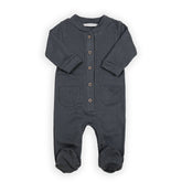 Jumpsuit met voetjes en knoopjes aan de voorkant - MIDNIGHT BLU 343 -  | Bamboom